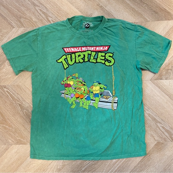 L - Green Teenage Mutant Ninja Turtles T-Shirt - Picture 1 of 4